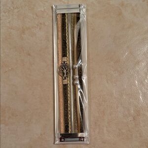 Elegant Gold and Brown Tree of Life Bracelet